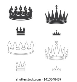 Vector illustration of medieval and nobility sign. Set of medieval and monarchy stock vector illustration.