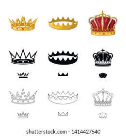 Vector illustration of medieval and nobility sign. Collection of medieval and monarchy stock vector illustration.