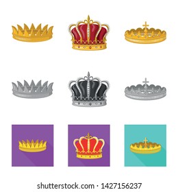 Vector illustration of medieval and nobility sign. Set of medieval and monarchy vector icon for stock.
