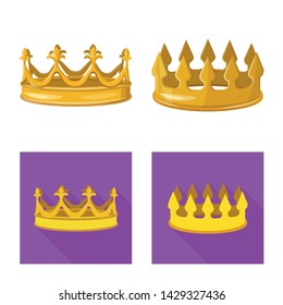 Vector illustration of medieval and nobility sign. Collection of medieval and monarchy stock vector illustration.