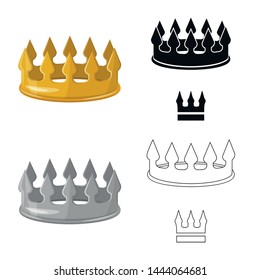 Vector illustration of medieval and nobility sign. Collection of medieval and monarchy vector icon for stock.