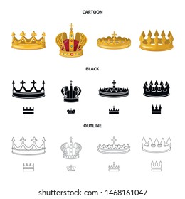 Vector illustration of medieval and nobility sign. Collection of medieval and monarchy vector icon for stock.