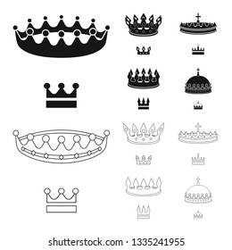 Vector illustration of medieval and nobility symbol. Set of medieval and monarchy stock vector illustration.