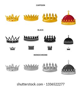 Vector illustration of medieval and nobility symbol. Set of medieval and monarchy stock symbol for web.