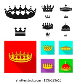 Vector illustration of medieval and nobility symbol. Set of medieval and monarchy stock vector illustration.