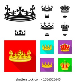 Vector illustration of medieval and nobility symbol. Collection of medieval and monarchy stock vector illustration.