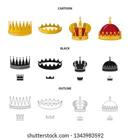 Vector illustration of medieval and nobility symbol. Set of medieval and monarchy vector icon for stock.