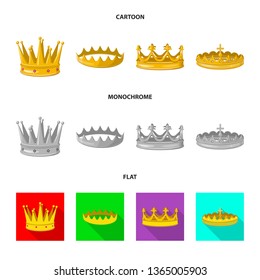 Vector illustration of medieval and nobility symbol. Set of medieval and monarchy stock vector illustration.