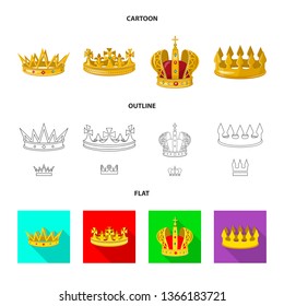 Vector illustration of medieval and nobility symbol. Collection of medieval and monarchy stock vector illustration.
