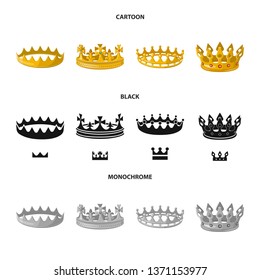 Vector illustration of medieval and nobility symbol. Set of medieval and monarchy vector icon for stock.