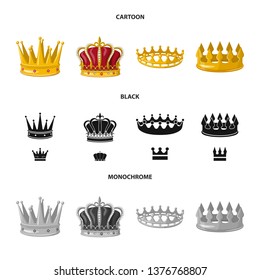 Vector illustration of medieval and nobility symbol. Set of medieval and monarchy stock symbol for web.
