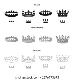 Vector illustration of medieval and nobility symbol. Set of medieval and monarchy vector icon for stock.