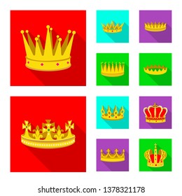 Vector illustration of medieval and nobility symbol. Set of medieval and monarchy stock symbol for web.