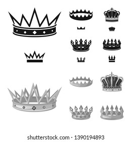 Vector illustration of medieval and nobility symbol. Set of medieval and monarchy stock vector illustration.