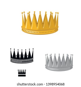 Vector illustration of medieval and nobility symbol. Collection of medieval and monarchy vector icon for stock.
