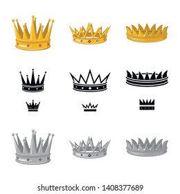 Vector illustration of medieval and nobility symbol. Collection of medieval and monarchy vector icon for stock.