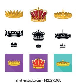 Vector illustration of medieval and nobility symbol. Collection of medieval and monarchy stock vector illustration.
