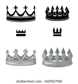 Vector illustration of medieval and nobility symbol. Set of medieval and monarchy stock symbol for web.