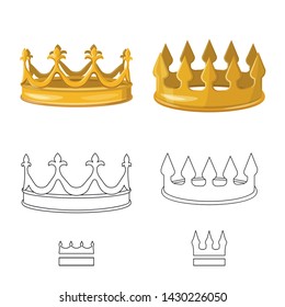 Vector illustration of medieval and nobility symbol. Collection of medieval and monarchy vector icon for stock.
