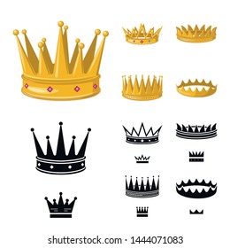 Vector illustration of medieval and nobility symbol. Collection of medieval and monarchy stock vector illustration.