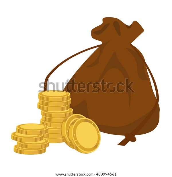 Vector Illustration Medieval Purse Bag Gold Stock Vector (Royalty Free ...