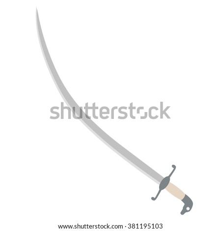 Vector illustration medieval sabre sword. Historical traditional weapon
