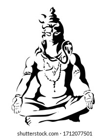 Vector illustration of Meditating God Shiva