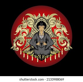 vector illustration of a meditating woman, can be used for backgrounds, screen printing t-shirts, symbols, logos, wall decorations, magazine covers

