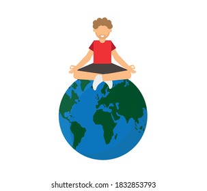 vector illustration Meditation. Healthy concept
