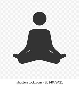 Vector Illustration Of Meditation Icon In Dark Color And Transparent Background(png)