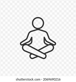 Vector Illustration Of Meditation Icon In Dark Color And Transparent Background(png).