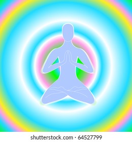 The vector illustration of a meditation man