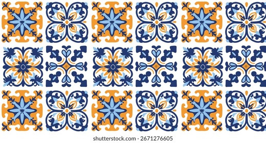 ilustração vetorial textura de azulejos mediterrânicos