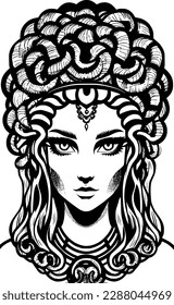 vector illustration of medusa face