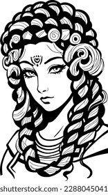 vector illustration of medusa face