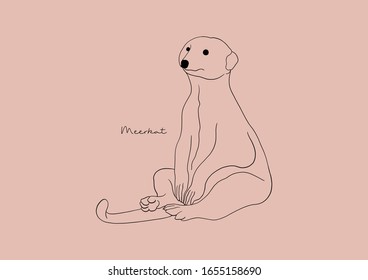Ilustración vectorial de Meerkat/Suricate