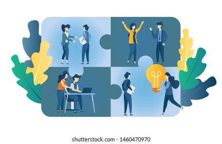 vector illustration. meetings business training, design composition market analysis creative solution. professional development of employees