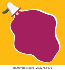 Vector illustration of mega sale advertisement with megaphone on a violet and yellow background. Shopping discount banner, flyer and promotion template.