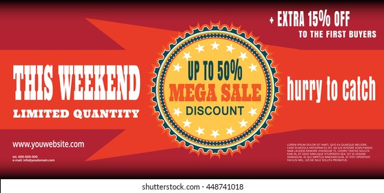 Vector illustration of mega sale banner.