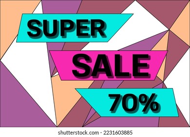 Vector illustration mega shopping day sale banner background. Colorful liquid design poster template.