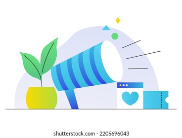 Ilustración vectorial de un megáfono.