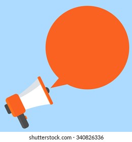 Vector illustration of a megaphone with copy space.