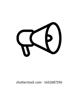 Vektorillustration-Illustration, Megaphon-Symbol. Liniendesign-Vorlage