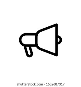 Vektorillustration-Illustration, Megaphon-Symbol. Liniendesign-Vorlage