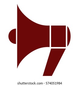 Vector Illustration of Megaphone Icon in Maroon
