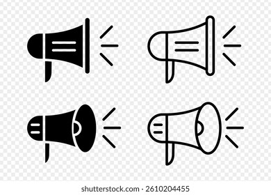 Vector illustration of Megaphone icon set isolated on transparent background