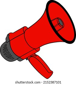 Vector illustration of megaphone icon with simple line style