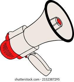 Vector illustration of megaphone icon with simple line style