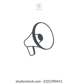 Ilustración vectorial de un ícono de megáfono, que simboliza la comunicación, la difusión o el anuncio. Ideal para la designación de alertas, promociones o hablantes públicas