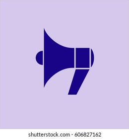 Ilustración vectorial del icono Megáfono en color violeta
